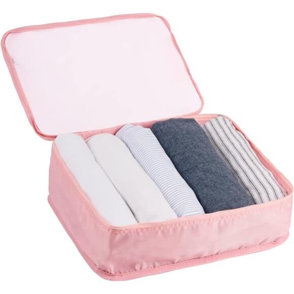 6 Set Packing Cubes, Travel Luggage Packing Organizers (Pink) - Picture 5 of 7